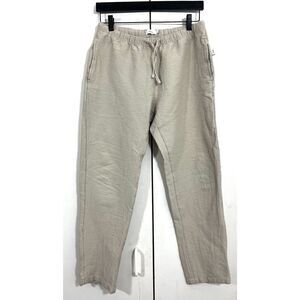 Onia Jogger Pants Mens S Beige Cotton Textured Drawstring